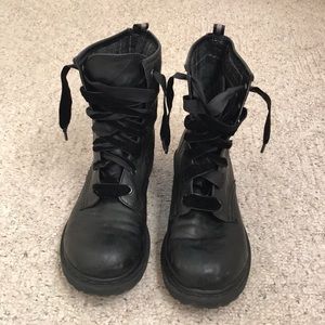 Black combat boots